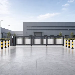 Weather-Resistant Heavy Duty Black Aluminum Alloy Trackless Sectional Sliding Gate for Communities