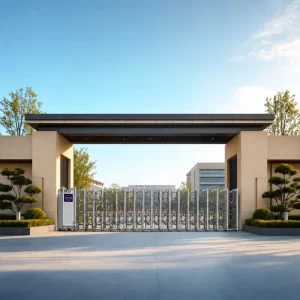 Weatherproof Aluminum Alloy Electric Telescopic Retractable Gate with Remote Control for School Entrances