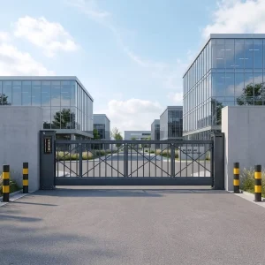 Weatherproof Aluminum Alloy Track Type Linear Sliding Telescopic Gate for Residential Community