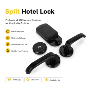 Weatherproof Stainless Steel Hotel Card Key Lock for Wood Doors with Cloud and SDK Support