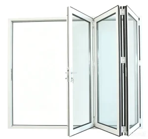 White Aluminium Bi-Folding Balcony Glass Door