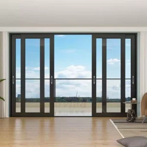 White Aluminum Alloy Double Sliding Patio Door for Balcony Villa Exterior