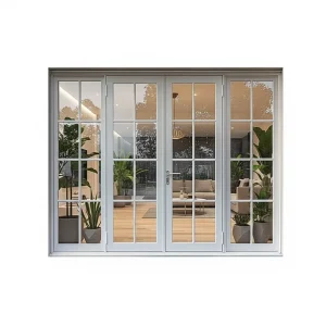 White Aluminum Kitchen Front Doors for Houses with Aluminum Frame Glass French Doors