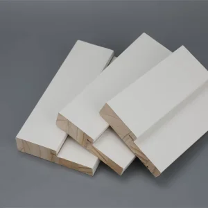 White Primed Modern Decorative Line Wood Film Coated Ready to Paint Rebated Door Jamb Moulding Door Frame for Hotel Doors Factory