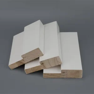 White Primed Modern Decorative Line Wood Pine Door Jamb Frame Ready To Paint For Hotel Interior Doors