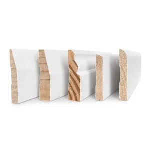 White Primed Pine Solid Wood Modern Decorative Baseboard Door Casing Trim for Villa and Hotel Interior