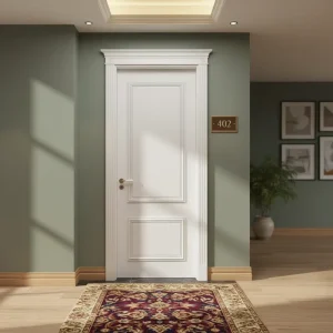 White Primer Finished Panel Houses Interior Internal MDF Door Wood Wooden Solid MDF Factory Prehung Shaker Door
