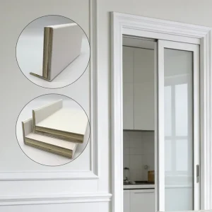 White Wood Closet Door Casing with Smooth Surface, 2m Length