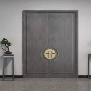Whole House Solid Wood Door Factory Customized Natural Wood Non-Toxic Non-Formaldehyde