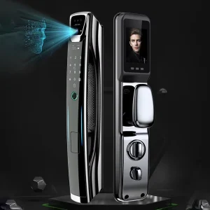 WiFi 3D Face Recognition Aluminum Password Smart Biometric Door Lock with Camera for Front Door