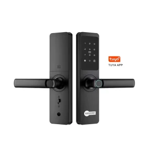 WiFi Aluminum Alloy Fingerprint Door Lock with App Control, 9 Languages, Keyless Entry and Cloud Storage, Black