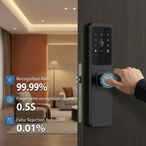 WiFi Cloud Smart Lock with App Keyless Entry, Fingerprint, and Digital Keypad for Aluminum or Wood Doors