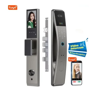 WiFi Intercom Smart Door Lock with Fingerprint, Face Recognition, and Camera for Home