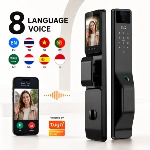 WiFi Smart Door Lock with 3D Face Recognition, Fingerprint, Camera and Memory Card Storage