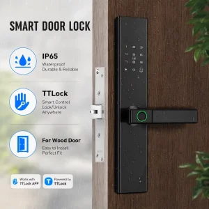 WiFi Smart Door Lock with Camera, Fingerprint, App Control and IP65 Waterproofing for Stainless Steel, Aluminum or Wood Doors, K2