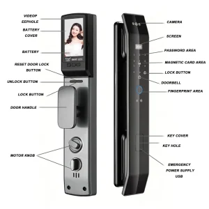 WiFi Smart Face and Fingerprint Lock with 3D Recognition for Wood Doors