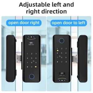 WiFi Smart Glass Door Lock with Face Recognition, Fingerprint, Password, and Cloud App Access