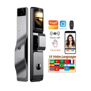 WiFi Video Digital Fingerprint Palm Vein Smart Door Lock with Face Recognition