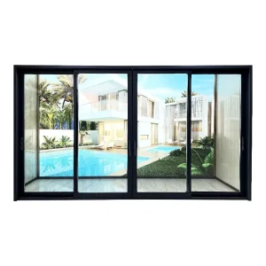Wide-View Transparent Balcony Door, Hurricane Impact-Proof Aluminium Glass Sliding Door for Villa