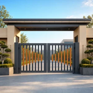Windproof Aluminum Alloy Automatic Electric Suspension Folding Villa Courtyard Entrance Gate