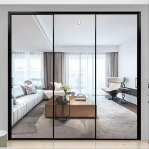 Windproof Double-Layer Glass Aluminum Sliding Door for Balcony Patio