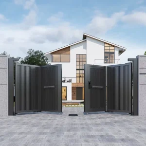 Windproof Electric Suspension Folding Aluminum Gate for Villa Courtyards