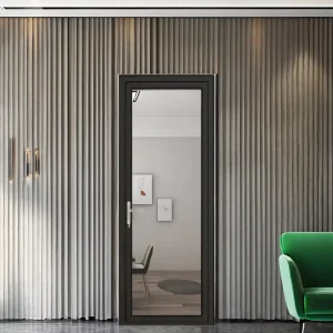 Windproof Interior Aluminum Alloy Swing Glass Door with Waterproof Finished Surface