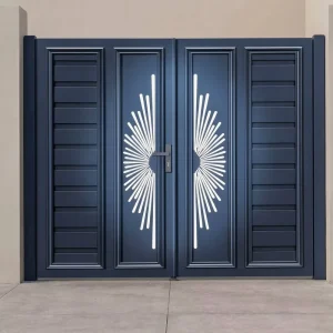 Windproof Reinforced Aluminum Single Leaf Villa Courtyard Gate Corrosion Resistant Customizable