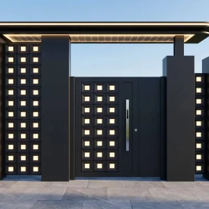 Windproof Reinforced Corrosion-Resistant Aluminum Single-Leaf Villa Courtyard Gate