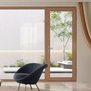 Wood Aluminum Swing Glass Door with Soundproof Insulation for Exterior