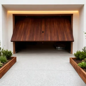 Wood Grain Panel Hydraulic Hurricane-Proof Tilt-Up Garage or Warehouse Door