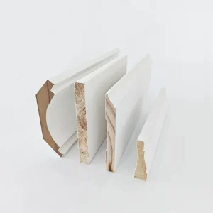 Wood Laminate Skirting Trim White Primed Pine Wood Mouldings Baseboard