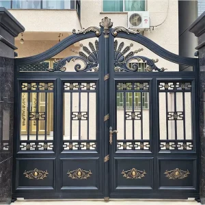 Wrought Aluminum Garden Driveway Gate Fence Modern Garage Door