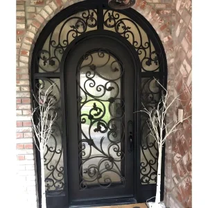 Wrought Iron Door Durable Stylish Courtyard Exterior Anti Rust Privacy Iron Gate Wrought Iron Door