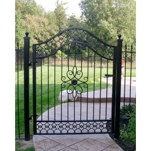 Wrought Iron Driveway Swing Automatic Gate for Courtyard Front Door