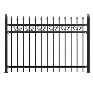 Wrought Iron Garden Fence Metal Picket Fence Decorative Security Gate Residential Yard Fence