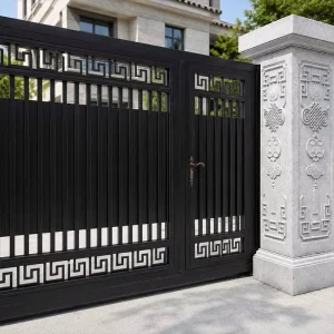 Wrought Iron Villa Courtyard Entrance Automatic Electric Sliding Security Fence Gate