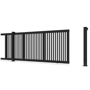 Wrought Iron and Steel Automatic Swing or Sliding Security Driveway Gate, Galvanized Aluminum Main Gate