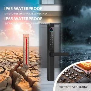 XC08 IP65 Waterproof Fingerprint WiFi Smart Sliding Glass Door Lock for Outdoor Use