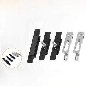 Zinc Alloy Aluminum Alloy Sliding Door Window Accessories Hook Lock Five-Piece Single Hole Double Screw Easy-to-Install
