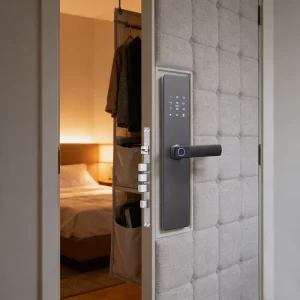 Zinc Alloy Smart Door Lock with Memory Card, for Steel Aluminum and Wood Doors, 200-User Capacity, App Remote Control